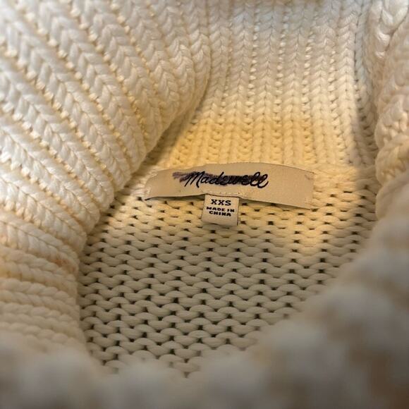 Madewell Striped Cotton Turtleneck Sweater XXS Cream Red NWOT - Picture 7 of 9
